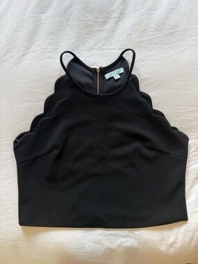 Scalloped Halter Crop Camisole
